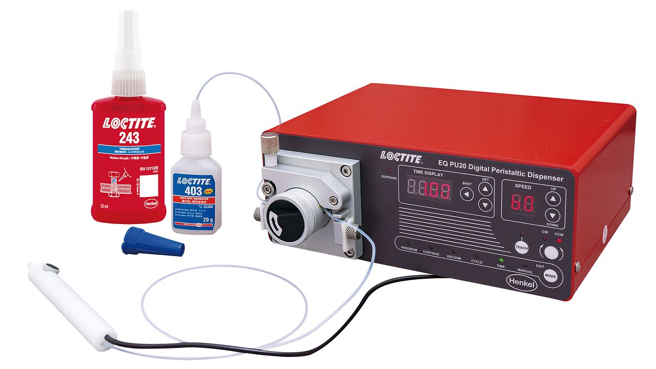 瞬間接着剤の塗布に最適な高精度塗布機 LOCTITE PU20 ペリスタルテック