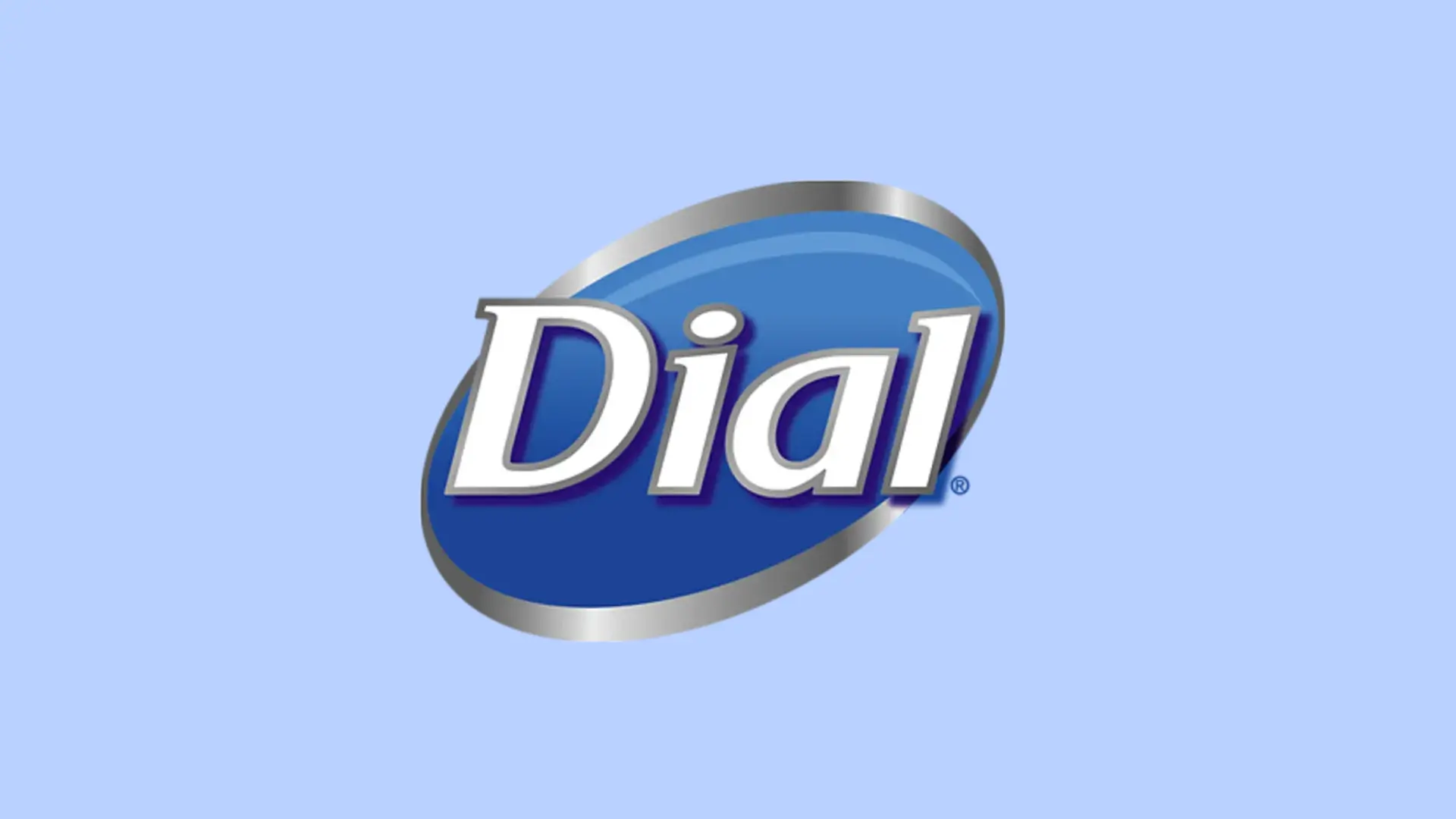 ライトブルーの背景に青、白、銀色のダイアルロゴ。