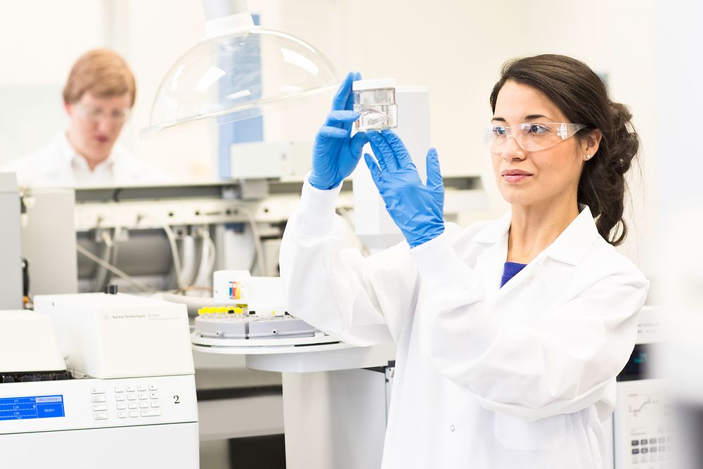 Female employee in a laboratory