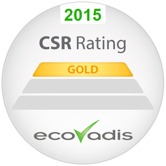 サプライチェーンにおける「サステナビリティのための協力」は、EcoVadis社より「ゴールドレベル」を受賞。