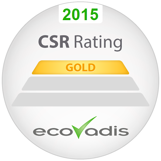 サプライチェーンにおける「サステナビリティのための協力」は、EcoVadis社より「ゴールドレベル」を受賞。