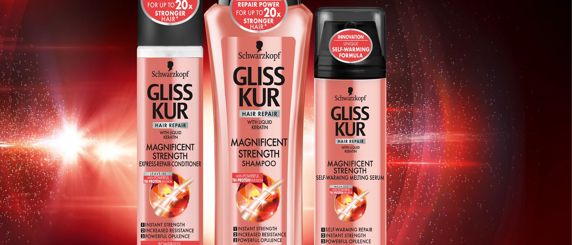 

Innovations Q2/2016: With the new product line Gliss Kur Magnificent Strength, the hair repair experts at Gliss Kur have filled a gap in the hair care market, offering a range specifically for lackluster, weakened hair.